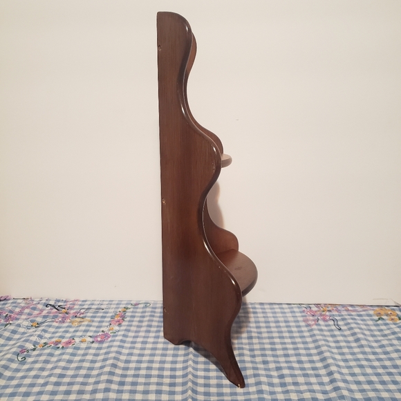 Vintage Wood 2 Tier Small Corner Shelf Curio Display Handmade - Picture 4 of 7